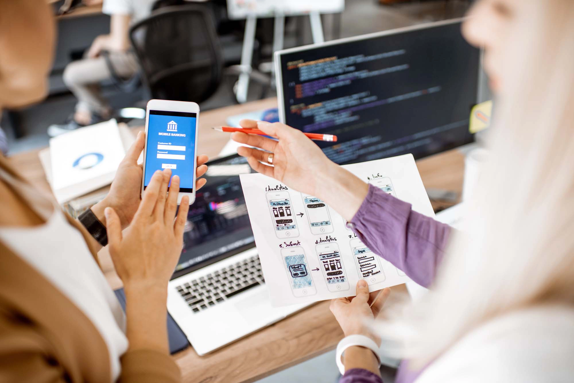 Professional mobile app development services for Android and iOS platforms, ensuring user-friendly, visually appealing apps.